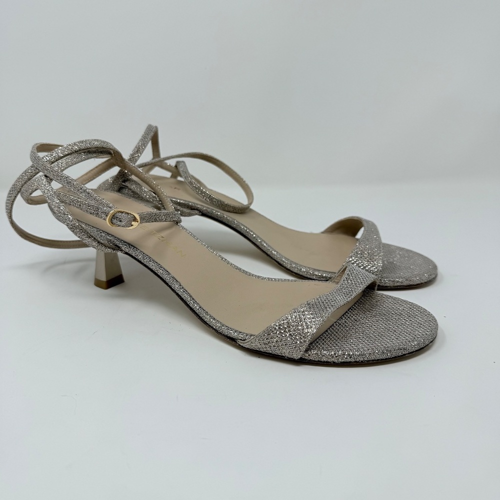 New Stuart Weitzman Women's Nudist 50 Wrap Sandals In Poudre Sz 10.5 - Picture 4 of 15